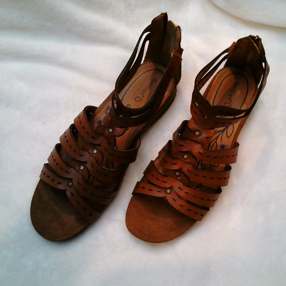 New (without tags) BareTraps Tan Sandals Size 11W